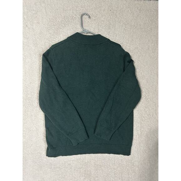 LL Bean Mens Green Wicked Soft Cotton/Cashmere, 1/4 Zip Preppy Golf Large - Picture 6 of 6